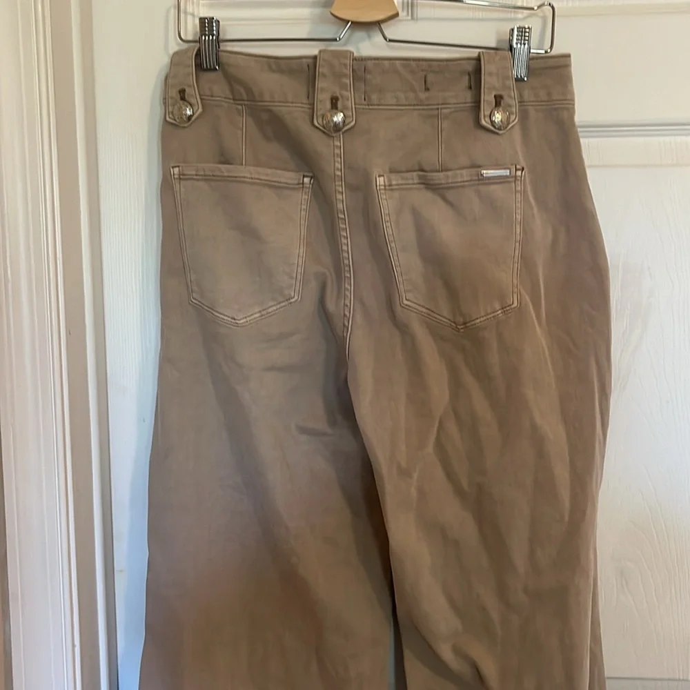 White House Black Market tan wide leg sailor pants. Size 10. - Picture 5 of 5